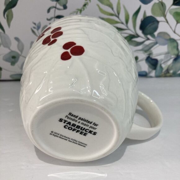 Starbucks 2010 Holiday Christmas Embossed Holly Red Berries‎ Coffee Tea Cup Mug - Picture 6 of 10